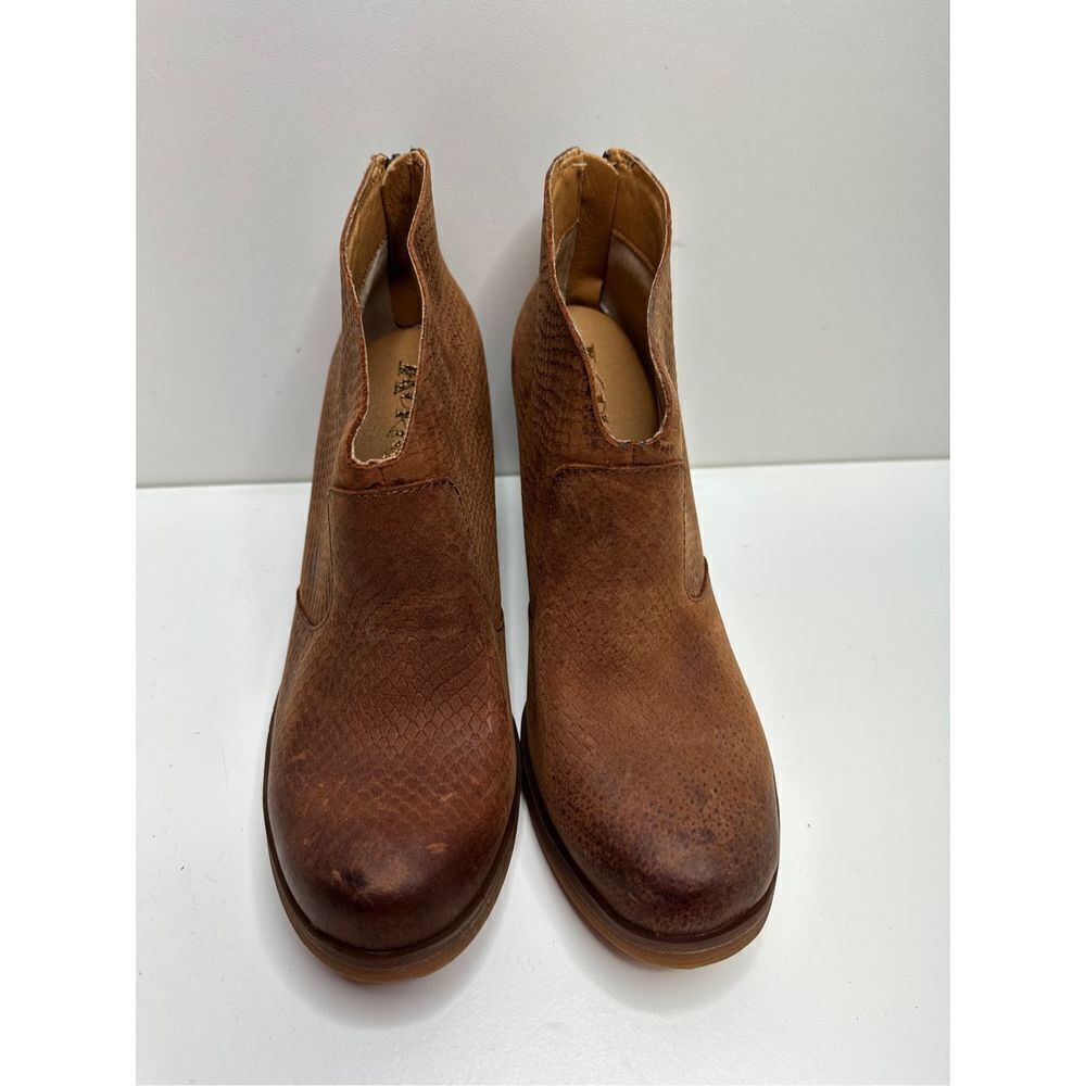 Korks Brown Leather Snake Gemini Chunky Ankle‎ Booties Size 9.5 New - Picture 6 of 12